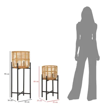 P/VASI RATTAN PARA CM 38x90-33x60